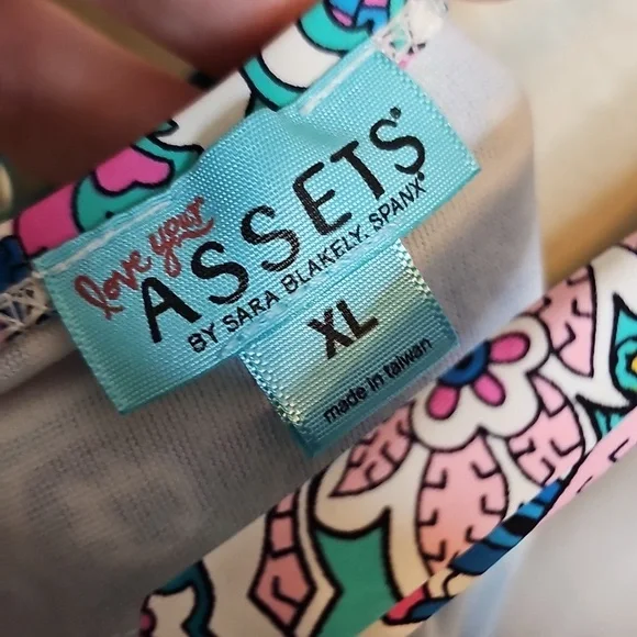 SPANX Multicolor Paisley Slimming Tummy Control Swimwear XL blue - Picture 6 of 7